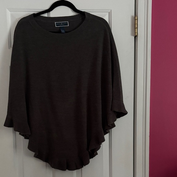 Karen Scott Dark Grey Poncho Sweater, EUC Worn Once - Picture 1 of 4
